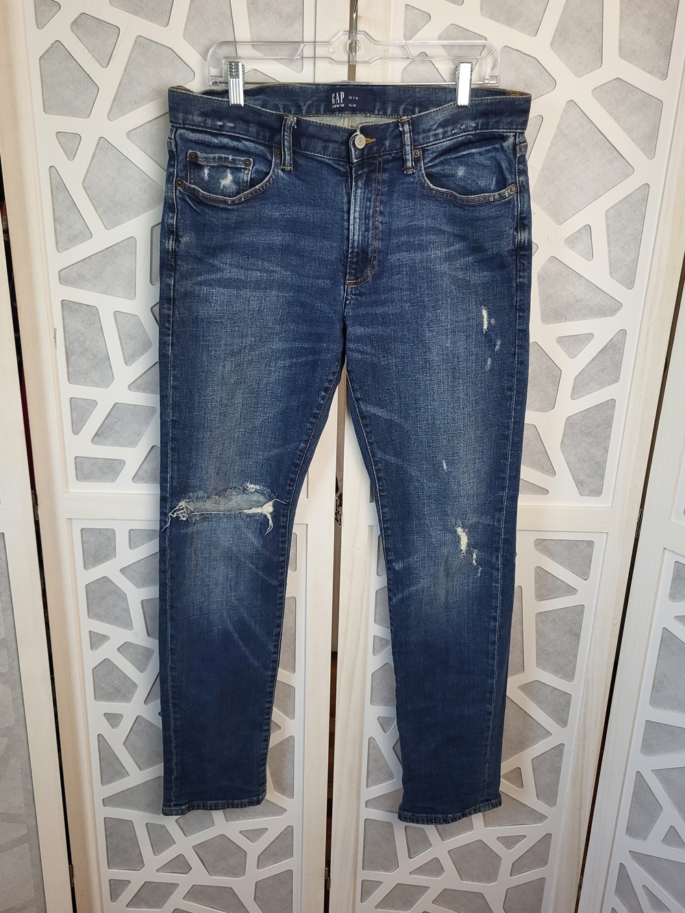 GAP Men's Distressed Blue Denim Jeans